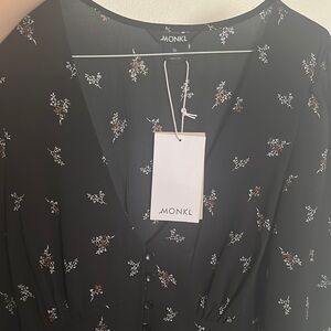Monki Black Floral Dress